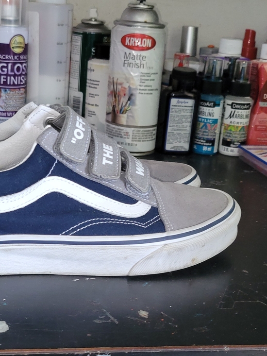 Vans Other - Vans Navy and Gray Velcro Skate Sneakers
